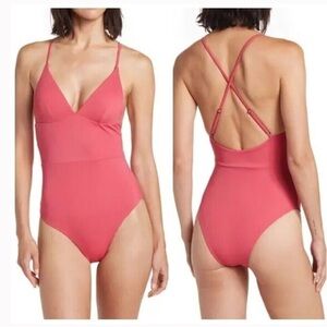 Onia Womens Valentina One-Piece Swimsuit In Rose Size Medium New NWT MSRP $125